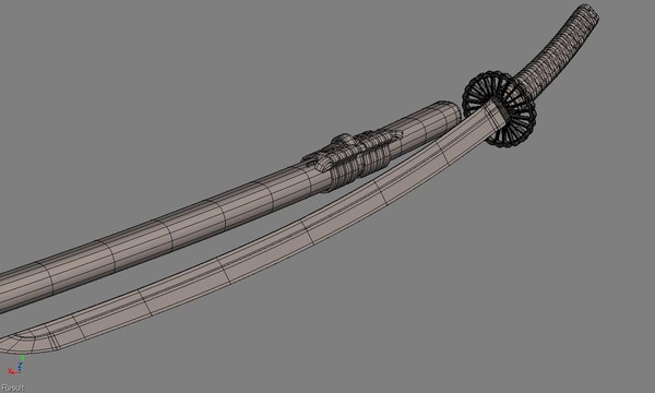 japanese dai-katana katana black 3d model - Black Dai-Katana.scn... by Polygon Pusher